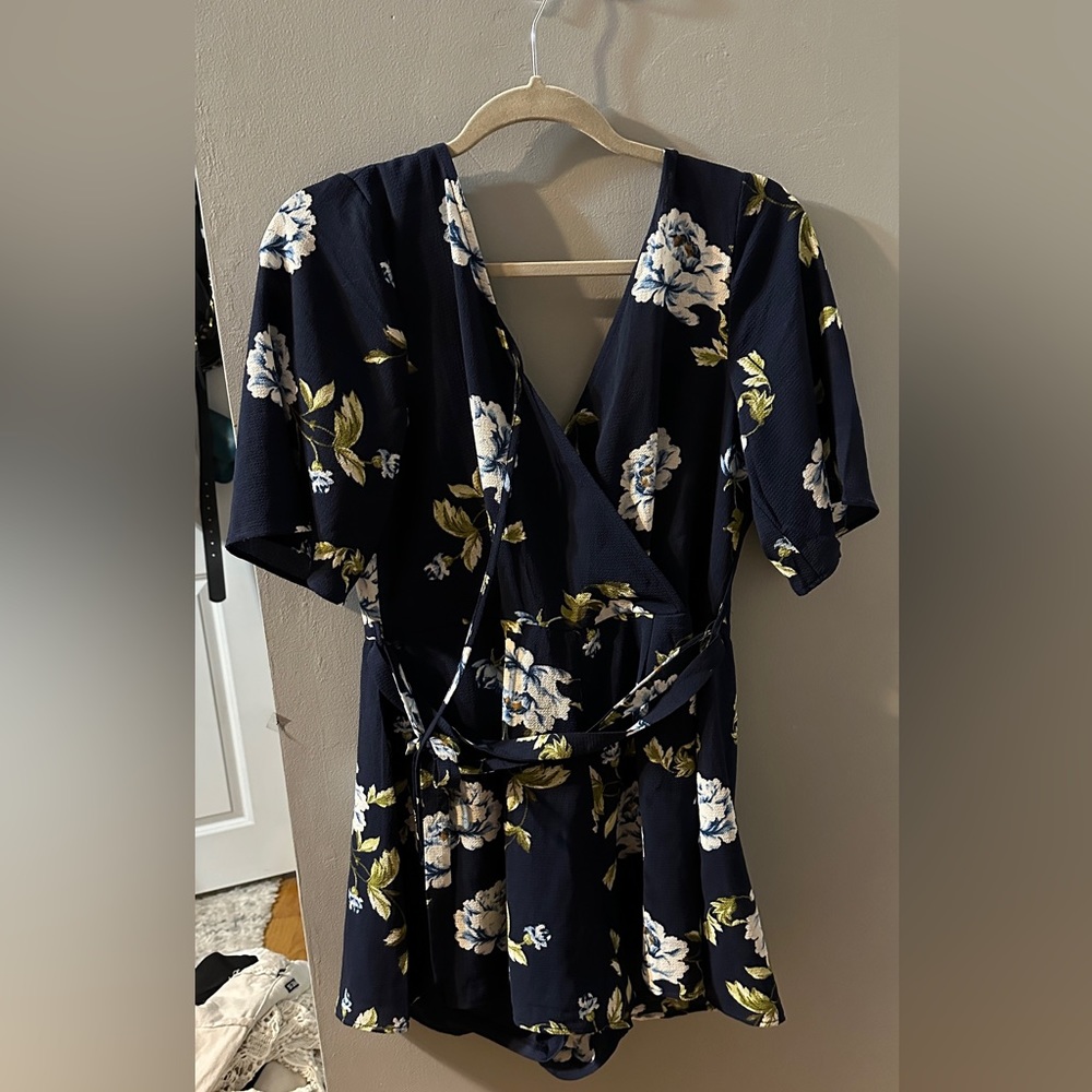 Navy Floral Romper